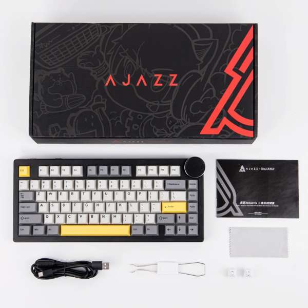 Ajazz геймърска механична клавиатура Gaming Mechanical Keyboard AK820 V2 - Arctic Isle Magnetic Switch [Linear] (English US), Black, Gray, Yellow