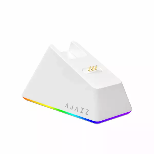 Ajazz професионална геймърска мишка AJ139 V2 MC - Wireless Gaming Mouse - 1K, Magnetic Charging Dock, White