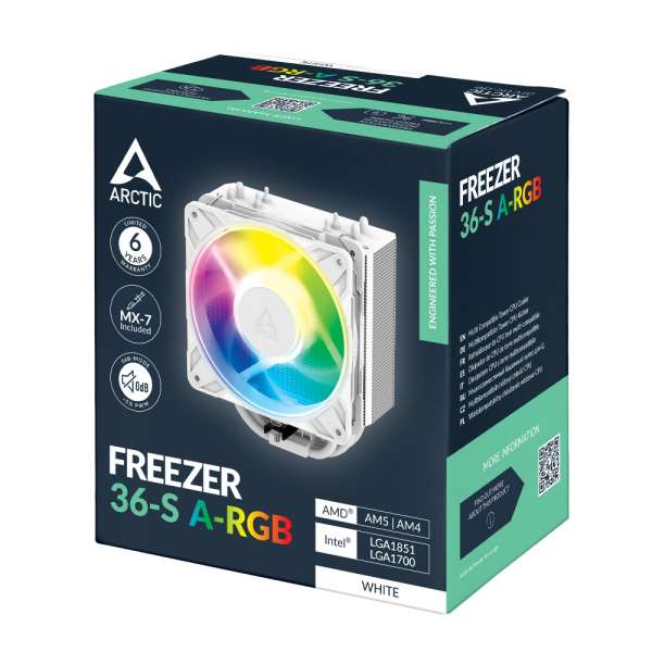 Arctic охладител Freezer 36-S A-RGB (White) - LGA1851/AM5