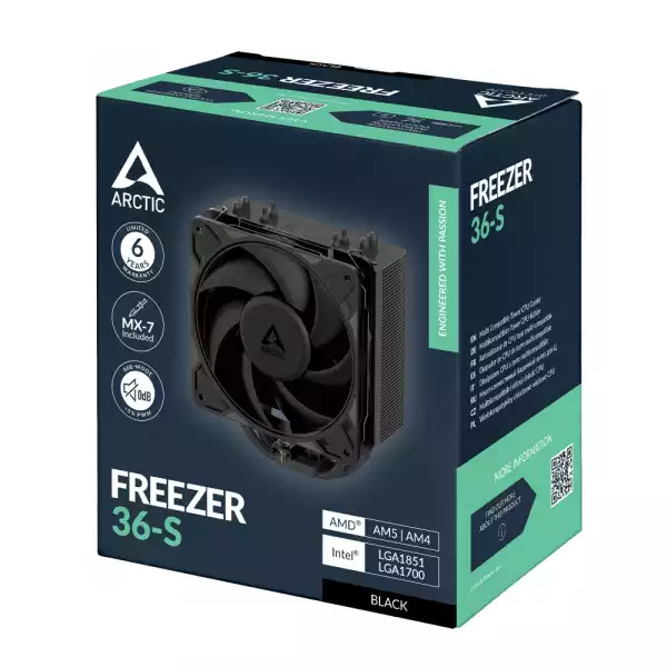 Arctic охладител Freezer 36-S (Black) - LGA1851/AM5