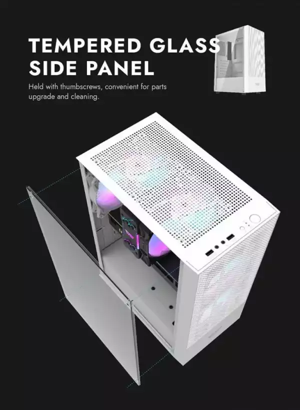 Darkflash кутия Case ATX - A290 White - 3 x 120 mm RGB fans included