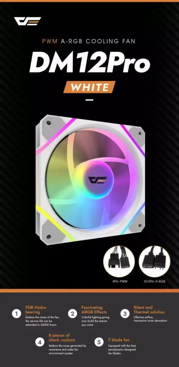 Darkflash вентилатор Fan 120mm DM12 Pro A-RGB White