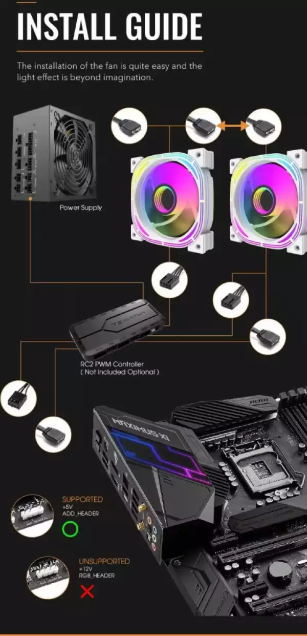 Darkflash вентилатор Fan 120mm Infinity 24R Pro - Infinity Mirror, ARGB, Reverse - Black