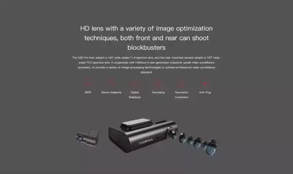 DDPAI Видеорегистратор Dash Cam Set X2S PRO, Rear Cam included, 4G, GPS, Bluetooth Remote Shutter