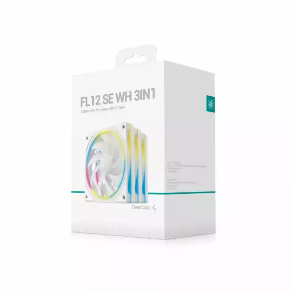 DeepCool Комплект вентилатори Fan Pack 3-in-1 3x120mm - FL12 SE 3IN1 WH - Luminous Halo ARGB