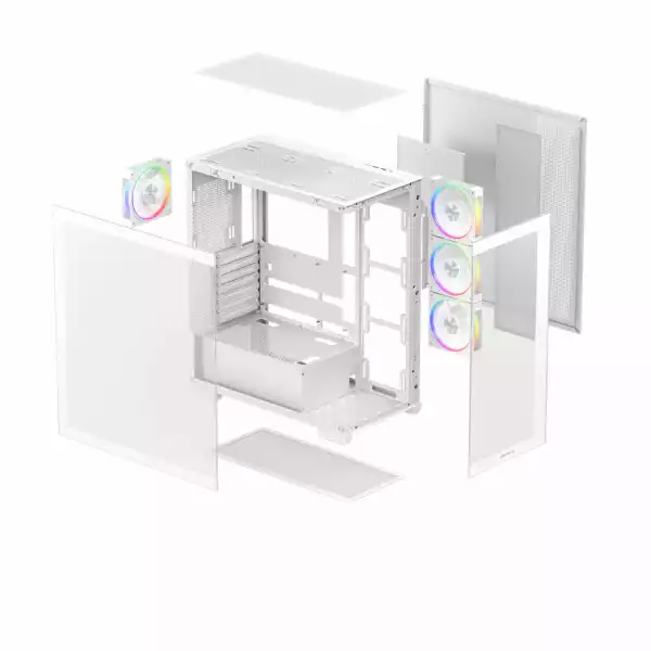 DeepCool кутия Case ATX - CG580 4F WH V2