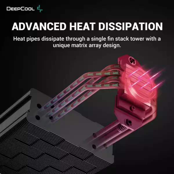 DeepCool охладител CPU Cooler AK400 Zero Dark - LGA1700/AM5