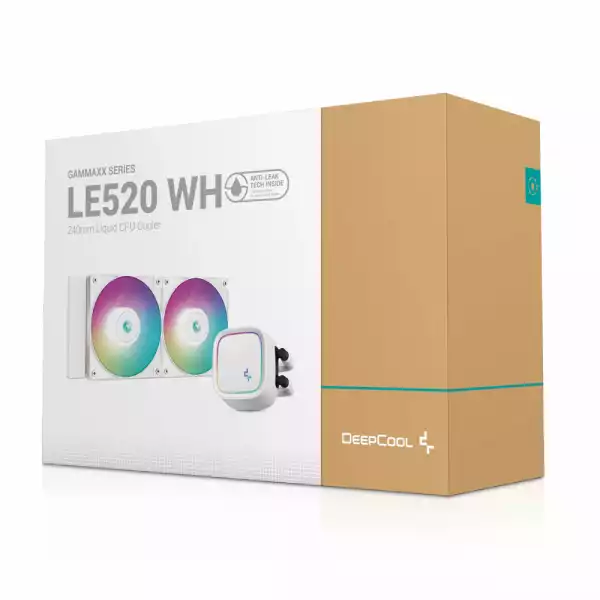 DeepCool водно охлаждане Water Cooling LE520 White - Addressable RGB - LGA1700/AM5