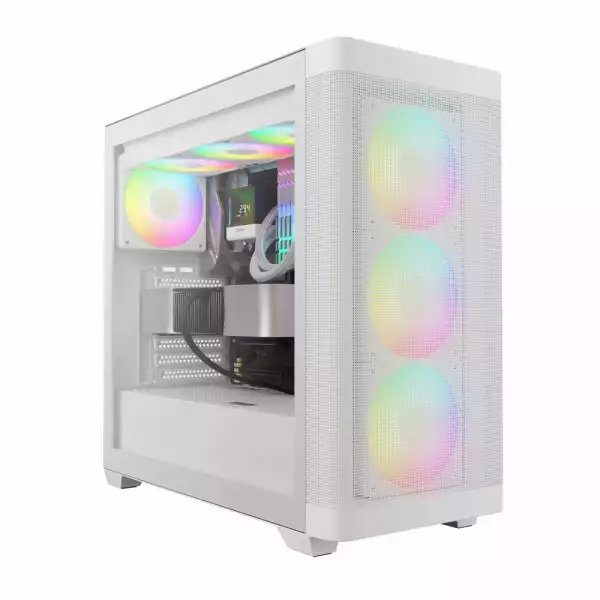 Gamdias кутия Case E-ATX - ATHENA M3 White - USB-C, 4 x 120 mm A-RGB, Mesh, Tempered Glass