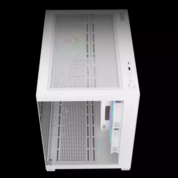 Gamdias кутия Case mATX - AURA GC10M v2 White - 3 x 120 mm A-RGB, USB-C, Tempered Glass