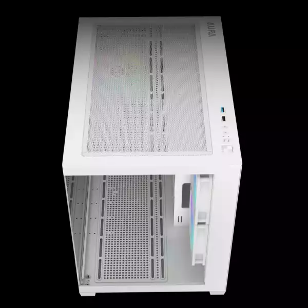 Gamdias кутия Case mATX - AURA GC10M White - 3 x 120 mm A-RGB, Tempered Glass