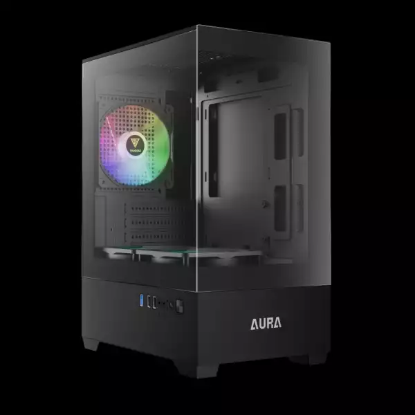 Gamdias кутия Case mATX - AURA GC9M - 3 x 120 mm A-RGB, Tempered Glass