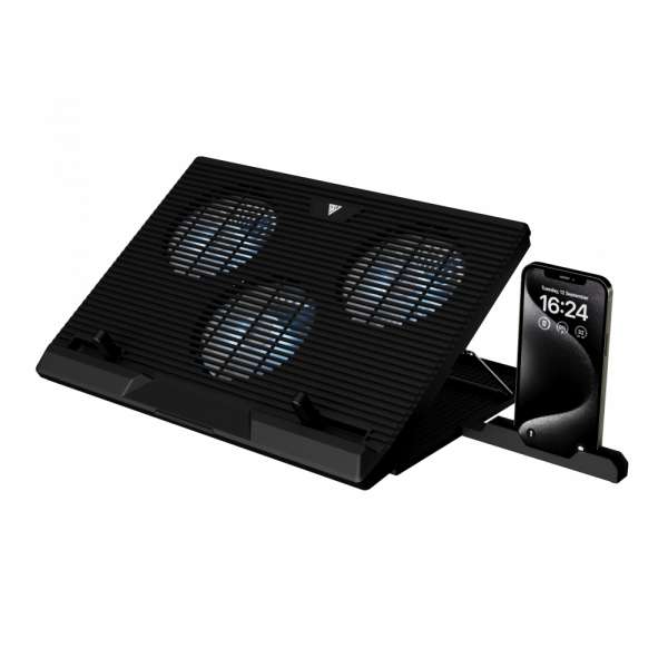 Gamdias Охладител за лаптоп Gaming Notebook Cooler 19" - AETHER E1 - USB Hub, Phone Stand