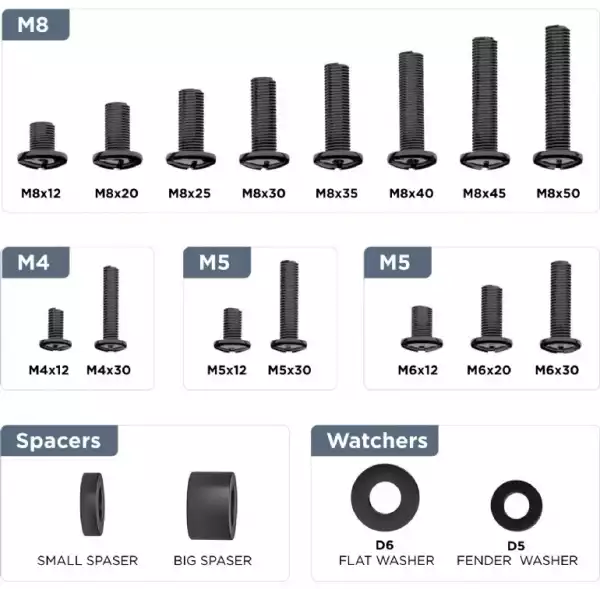 Gembird комплект универсални винтове за стенен монтаж VESA Screw Kit - WM-KIT-01