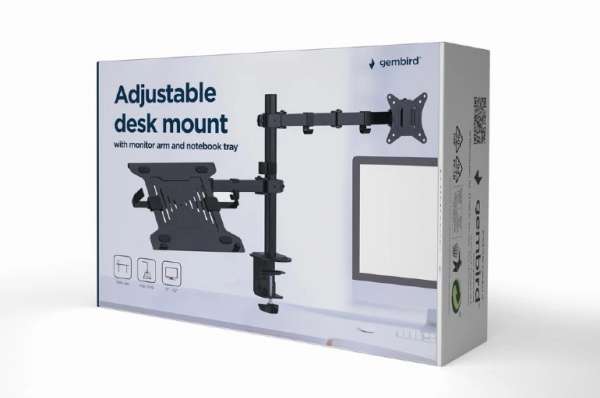 Gembird Стойка за монитор с лаптоп стойка Monitor Mount with Laptop holder - MA-DA-03