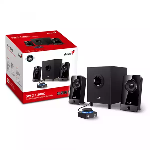 Genius тонколони Speakers 2.1 - SW-2.1 300X - 10W RMS, Black