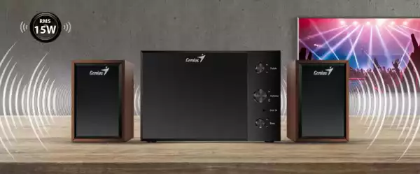 Genius тонколони Speakers 2.1 - SW-2.1 350 - 15W RMS, Wood