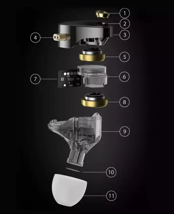 KZ професионални слушалки Hi-Fi In-Ear-Monitors - Castor Pro Gray No Mic - Bass Up Edition