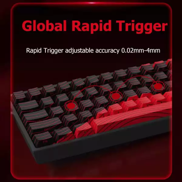 Madlions професионална геймърска механична клавиатура Professional Gaming Mechanical Keyboard MAD 68 HE RGB - 1K, Magnetic Amber Pro Switches - White