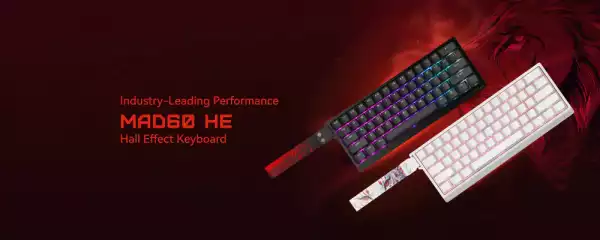 Madlions професионална геймърска механична клавиатура Professional Gaming Mechanical Keyboard MAD 60 HE Flagship - 8K, Magnetic Amber Pro Switches - Black
