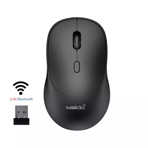 Makki безжична мишка Wireless Mouse MAKKI-MSX-2401 - USB-C, Silent, 1600dpi, 2.4G, Bluetooth, Rechargeable