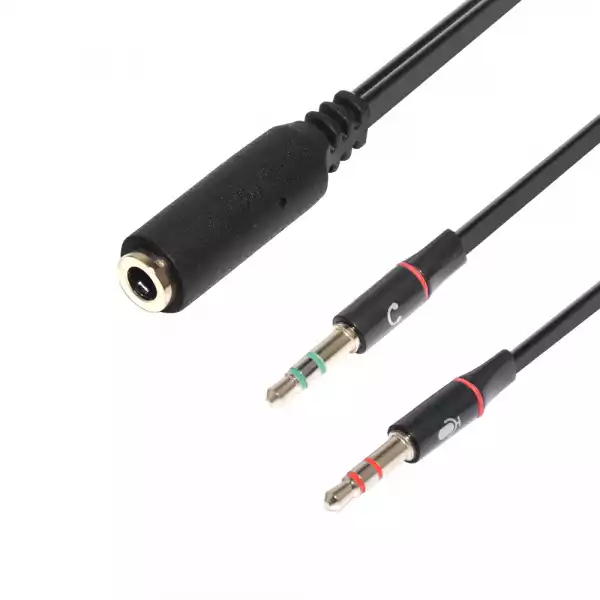 Makki преходник Adapter 3.5mm 4pin F / 2 x 3.5mm M - MAKKI-CBL-SP40