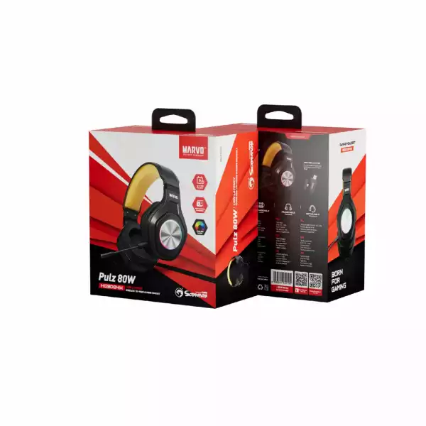 Marvo безжични геймърски слушалки Gaming Headphones Pulz 80W - Bluetooth, 2.4G - MARVO-HG9084W