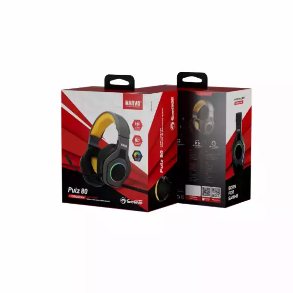 Marvo геймърски слушалки Gaming Headphones Pulz 80 - MARVO-HG9084-BK