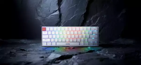 Marvo механична геймърска клавиатура Gaming Mechanical keyboard Saber 61 KG933G White - 61 keys, Red Switches [Linear]