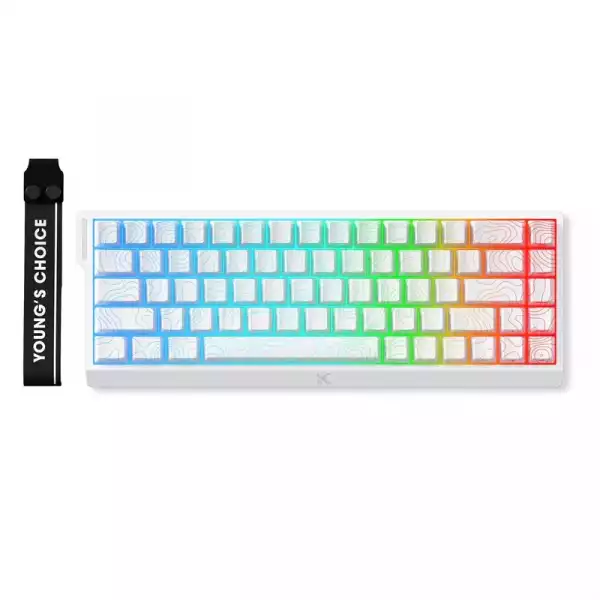 MCHOSE геймърска механична клавиатура Gaming Mechanical Keyboard Ace 68 - 8K, Ice Rhino Magnetic Switch [Linear] (English US), White