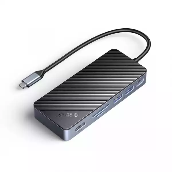 Orico докинг станция Portable Docking station M.2 SATA/NVMe - HDMI, USB3.2-A x 2, USB-C (10Gbps) x 1,USB-C (PD100W), SD/TF - OM28P-G2-BK