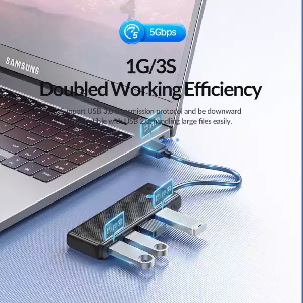 Orico хъб USB3.0 HUB 4 port Black - PAPW4A-U3-015-BK Orico хъб USB3.0 HUB 4 port Black - PAPW4A-U3-015-BK