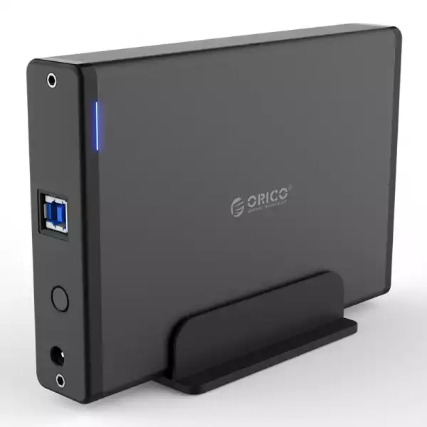 Orico кутия за диск Storage - Case - 3.5 inch Vertical, USB3.0, Power adapter, UASP, black - 7688U3-BK