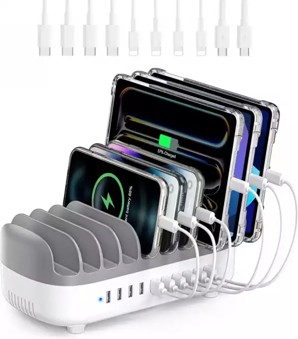 Orico зарядна станция за мобилни устройства Charger Station 220V - 10 x USB 120W white - DUK-10P-EU-WH