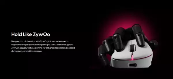 Pulsar професионална геймърска мишка Wireless Gaming Mouse ZywOo The Chosen Mouse Size2 Black 8K