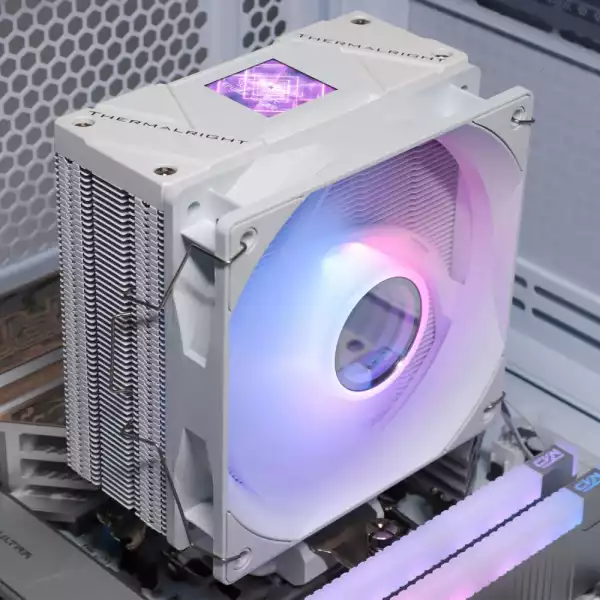 Thermalright охладител CPU Cooler Assassin Spirit 120 Vision A-RGB White - LCD Display, Infinity Mirror