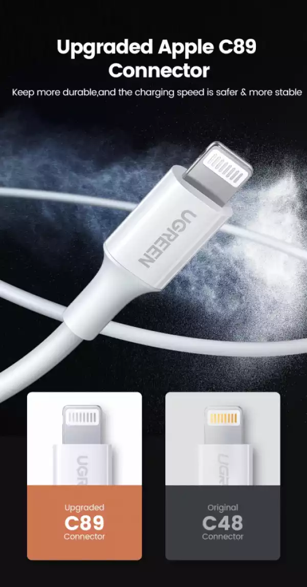 Ugreen кабел Cable iPhone Lighting/USB data US155, 1m - 20728
