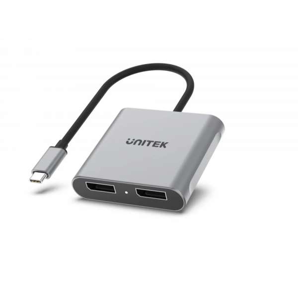 Unitek Адаптер Adapter USB-C M to DisplayPort x 2 F - 8K@@30Hz, MST - V1404A Unitek Адаптер Adapter USB-C M to DisplayPort x 2 F - 8K@@30Hz, MST - V1404A