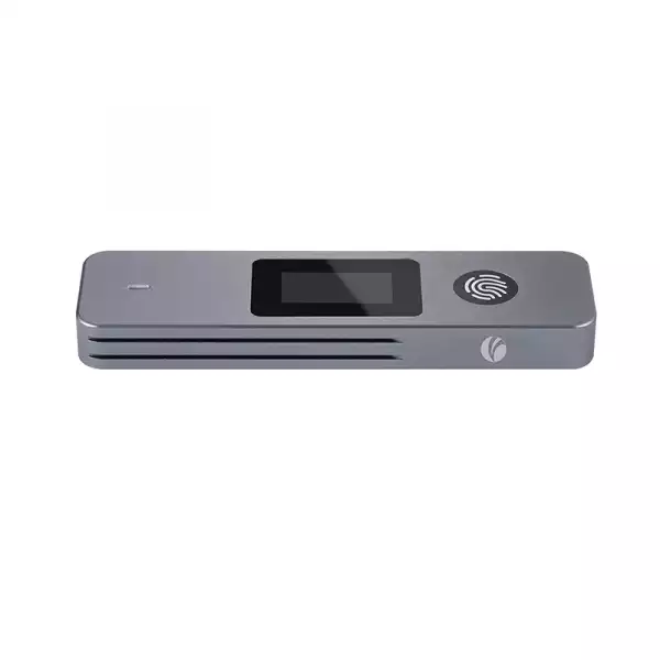 VCom външна кутия за диск Storage - Case - M.2 NVMe/SATA M/B key - USB-C/A Gen.2 10Gbps, Fingerprint Encryption - CU855SN-F