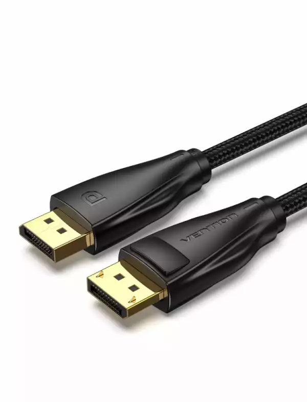 Vention кабел Display Port 1.4 DP M / M 8K 2m - Cotton Braided, Black - HCCBH