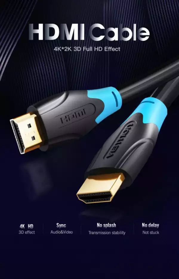 Vention Кабел HDMI v2.0 M / M 4K/60Hz Gold - 10M Black - AACBL