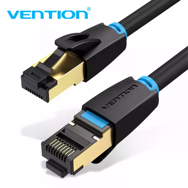 Vention Кабел LAN SFTP Cat.8 Patch Cable - 1M Black 40Gbps - IKABF Vention Кабел LAN SFTP Cat.8 Patch Cable - 1M Black 40Gbps - IKABF
