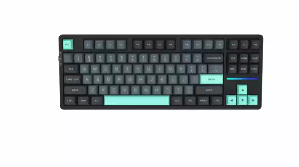 VGN безжична геймърска механична клавиатура Wireless Gaming Mechanical Keyboard - V87 Caribbean Blue - Power Silver Switches [Linear]
