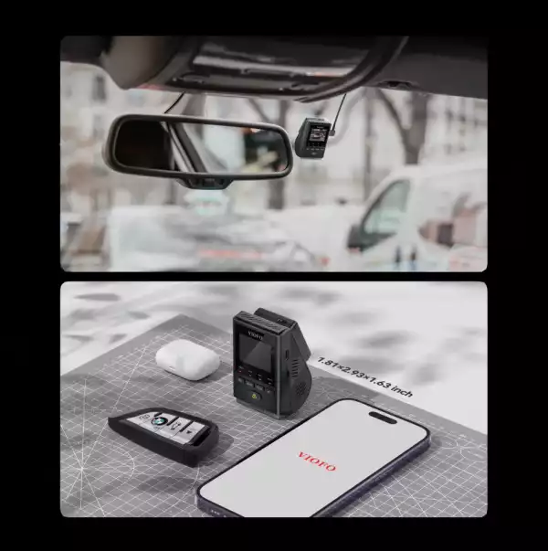 VIOFO Видеорегистратор Dash Cam A119 MINI 2 - GPS Module, 2K HDR, 60 FPS,  Sony STARVIS 2