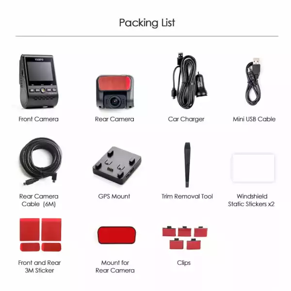 VIOFO Видеорегистратор Dash Cam A129 Plus DUO - GPS, Rear Cam included