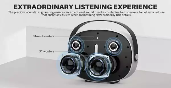 W-King Блутут мобилна колонка Bluetooth Speaker - T8 Black - 30W, Deep Bass