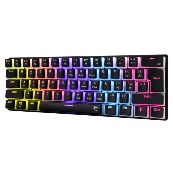 White Shark геймърска механична клавиатура Gaming Mechanical Keyboard ASHIKO 2 - Red Switches (English US), Black