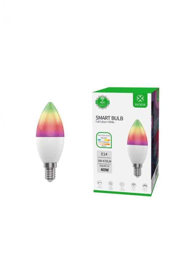 Woox смарт крушка Light - R9075 - WiFi Smart E14 LED Bulb RGB+White, 5W/40W, 470lm