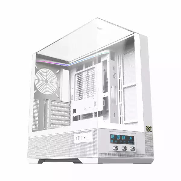Xigmatek кутия Case EATX - Vision Arctic - 7 ARGB Fans, LCD Display Panel, Smart Fan Control