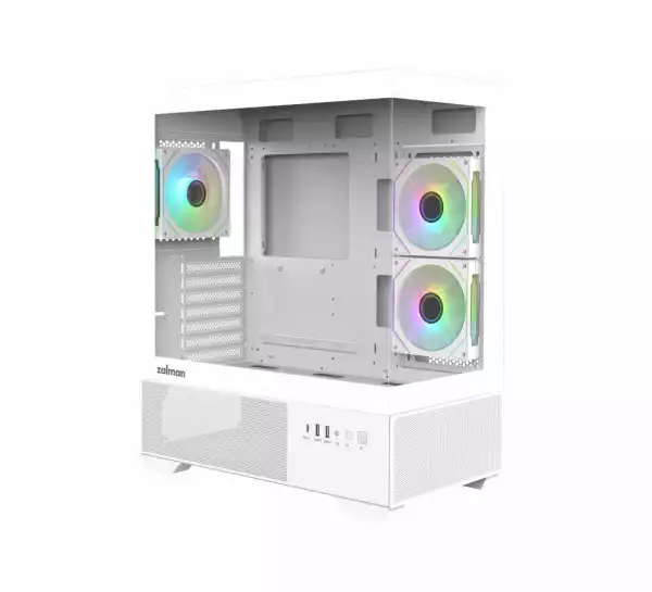 Zalman кутия Case ATX - Chronix WHITE V2 - 3 x 120 mm A-RGB, USB-C, Tempered Glass